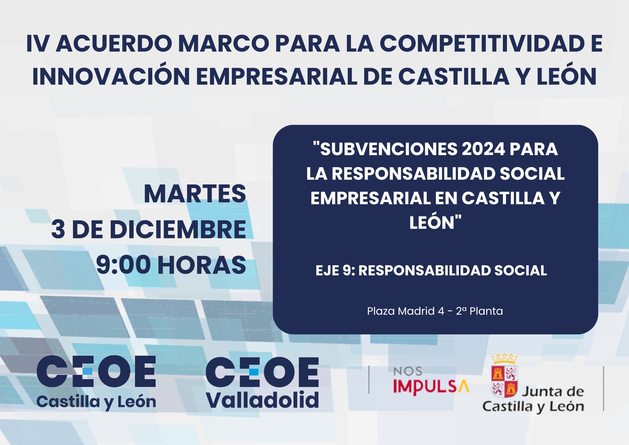 Jornada CEOE Valladolid IV Acuerdo Marco Subvenciones RSE