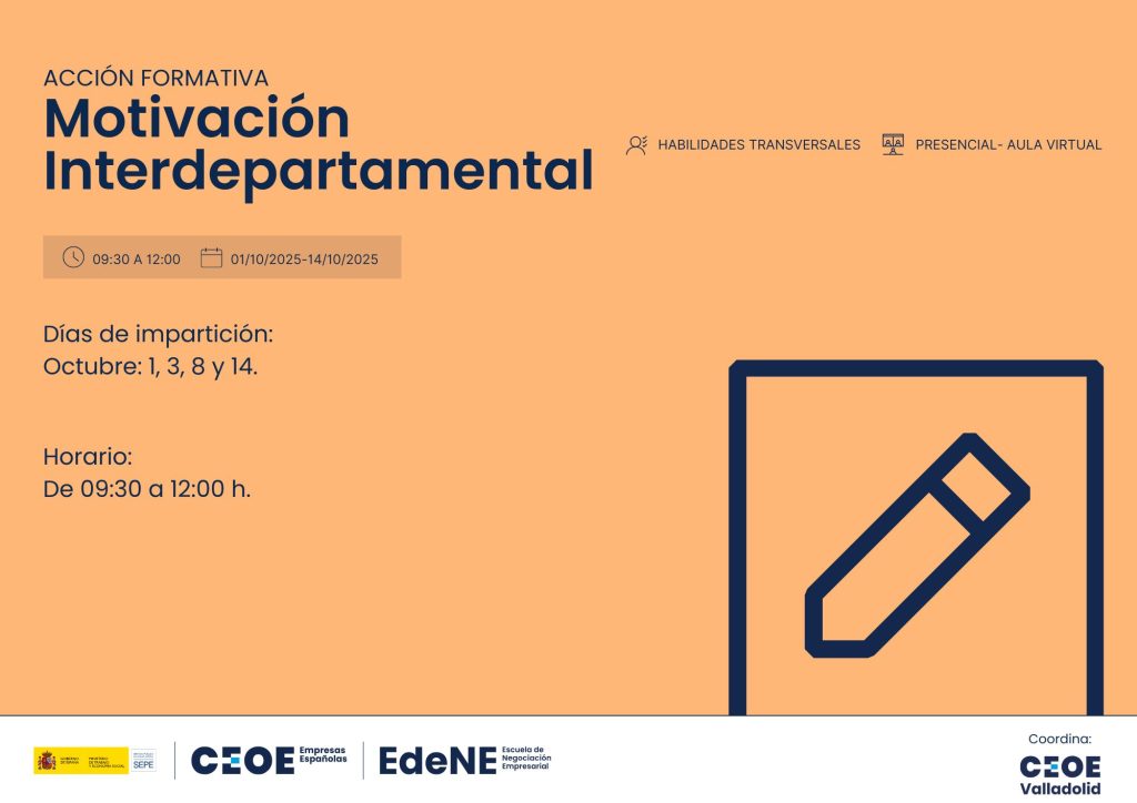 Cartel Formación Edene Motivación Interdepartamantal CEOE Valladolid