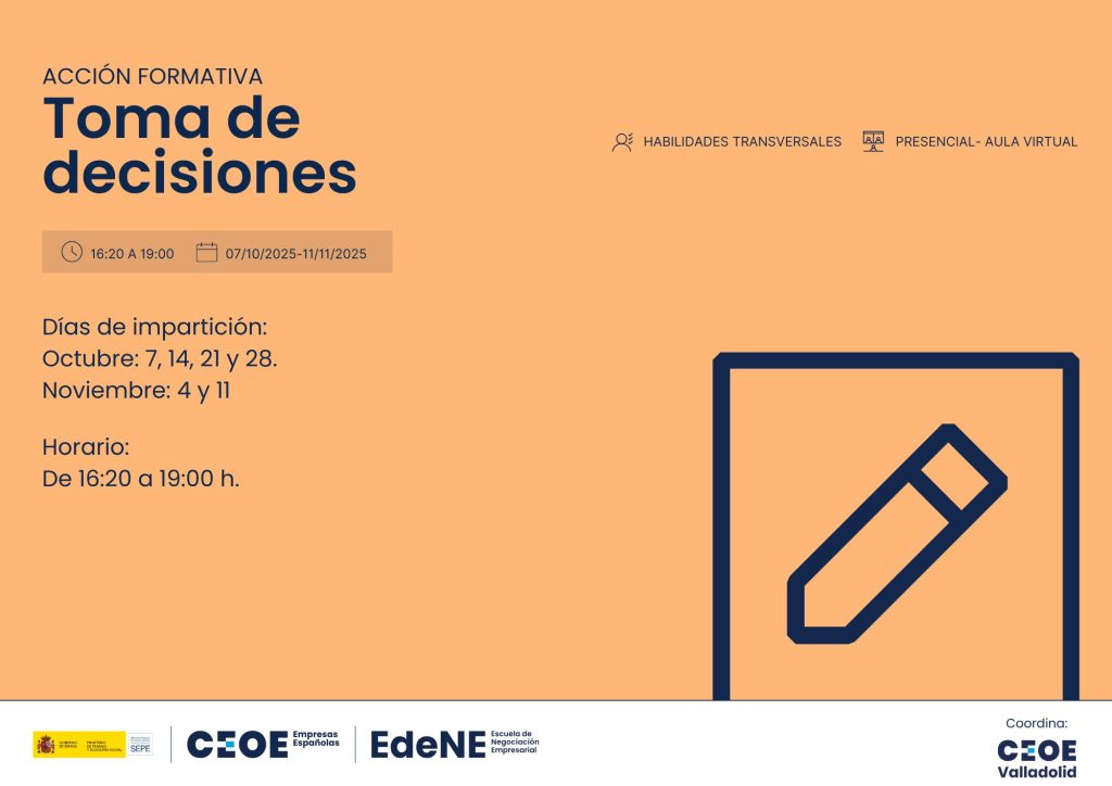 Cartel Formación Edene Toma de Decisiones CEOE Valladolid